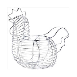 Metal Wire Egg Baskets for Eggs,Chicken Shaped Egg Holder,with Handle