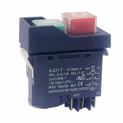 KJD17 6 Pins Electromagnetic Start Push Button Switches 18A AC127V