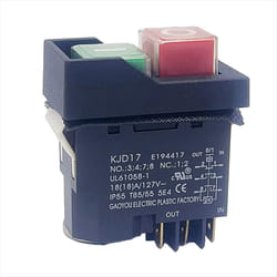 KJD17 6 Pins Electromagnetic Start Push Button Switches 18A AC127V