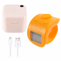 Mini Digital LCD Electronic Finger Ring Hand Tally Counter-Yellow