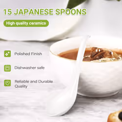 Soup Spoons,15 Pcs Rice Soup Spoons with Long Handle for Restaurants