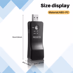 USB TV WiFi Dongle Adapter 300Mbps Universal Wireless Receiver RJ45