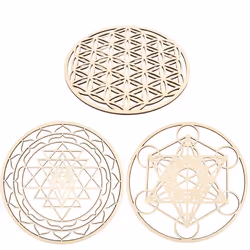 3Pcs/Set Sacred Geomtry Wall Art Set Wooden Wall Art, Sacred Geometry