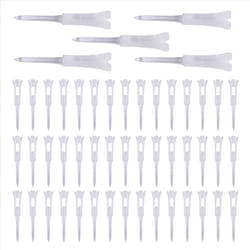 50Pcs Golf Tee Double Layer Plastic Ball Tee Soft Low White