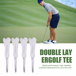 50Pcs Golf Tee Double Layer Plastic Ball Tee Soft Low White
