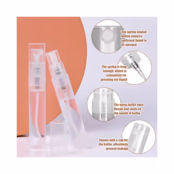 60PCS 5Ml Mini Bottle, Mini Clear Plastic Bottle Empty