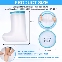 Waterproof Leg Cast Cover for Shower Adult