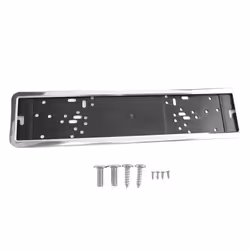 1 Set Stainless Steel European German 8K License Plate Frame (Silver)