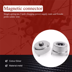 Magnet Spring-Loaded Pogo Pin Connector Single Spring Pin 2 Poles
