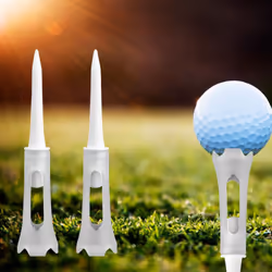 50Pcs Golf Tee Double Layer Plastic Ball Tee Soft Low Black