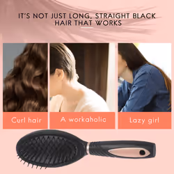 5Pcs Hair Brushes Comb Set Women Hair Care With Mirror And Stand Pink