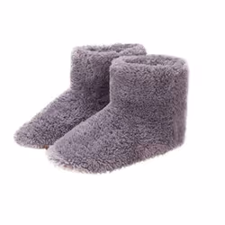 Winter USB Heater Foot Shoes Plush Warm Slippers Feet Insoles 39-43