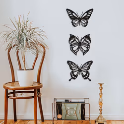 3Pcs Butterfly Metal Wall Decor Farmhouse Home Office Bedroom Decor