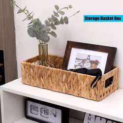 Wicker Storage Basket Water Hyacinth Basket, Storage Basket
