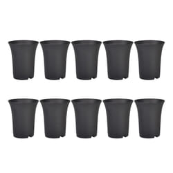 10PcsBlack Round Flower Pots High Waist for Indoor and Outdoor Plants