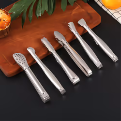6PCS Food Tongs Set, Food and Bread Tongs, Kitchen Supplies, Gold