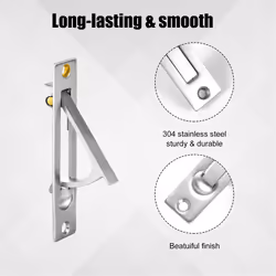 2Pcs Pocket Door Edge Pull,Pocket Door Handle with Screws, Hardware