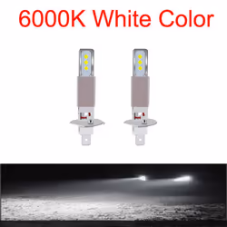 2Pcs H1 LED Bulbs Motorcycle Headlight 20000LM 6000K White Light
