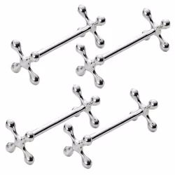 4 Pcs Zinc Alloy Chopsticks Stand Metal Craft Decoration (Silver)