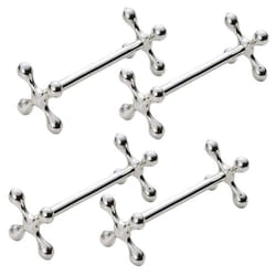 4 Pcs Zinc Alloy Chopsticks Stand Metal Craft Decoration (Silver)