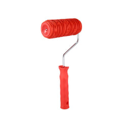 6 Inch Painting Roller with Handle Rubber Wood Pattern for Wall Red