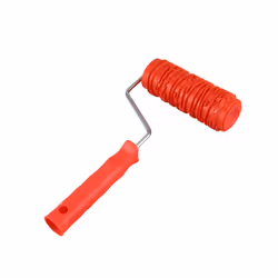 6 Inch Painting Roller with Handle Rubber Wood Pattern for Wall Red