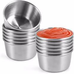 Ramekin Sauce Dipping Bowl Mini Sauce Cups (Silver 12PCS 70ml)
