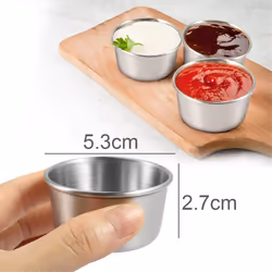 Ramekin Sauce Dipping Bowl Mini Sauce Cups (Silver 12PCS 70ml)