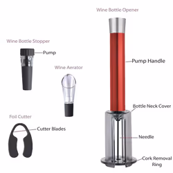 Air Pump Wine Bottle Opener Stainless Steel Opener Corkscrew Out