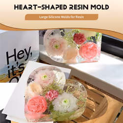 Silicone Molds for Resin, Heart Resin Mold, for Flowers Preservation