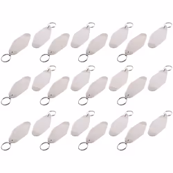 24 Pcs Motel Keychain DIY Blank Hotel Keychains Sublimation (White)