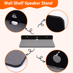 Acrylic Wall Mount Display Shelf for Bluetooth Speaker, Webcam-Black