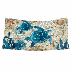 Quick-Drying Beach Towel with Sea Turtle Pattern,Soft and Absorbent,A