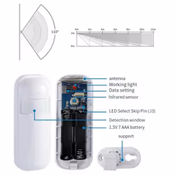 Wireless Motion Sensor for 433MH Home Security Alarm System
