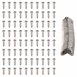 40PCS L Bracket Corner with 80PCS Screws, for Wood Furniture Cabinet