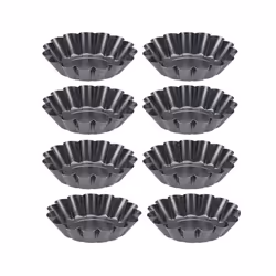 Tart Quiche Flan Pan Mold Muffin Cup Pie Pizza Cake Mold 8Pcs