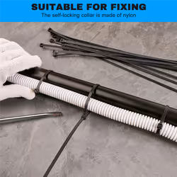 500PCS Cable Ties Black Heavy Duty Zip Ties 2.5 x 100mm, 2.5 x 150mm