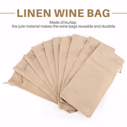 10pcs Wine Bags, 14 x 6 1/4 inches Gift Bags with Drawstring