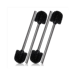 Set of 4 Toilet Brushes, Stainless Steel Handle with , Black