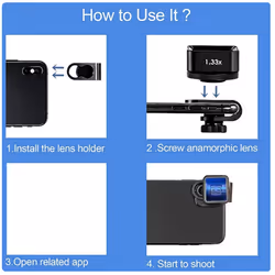 1.33X Anamorphic Lens Filmmaking Phone Camera Lens By Filmic Pro App