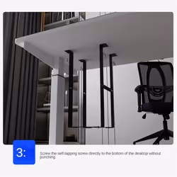 Under Desk PC Mount Bracket for Computer Case Mainframe Hanger Black