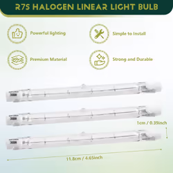 5 Pack R7S 118mm 300W 230V,R7S Halogen Linear Light Bulb