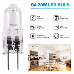 20 Pcs G4 Halogen Bulbs,20W 12V Halogen Light Bulbs