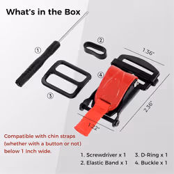 Helmet Quick Release Buckle Replacement Kit, Ratcheted Helmets red