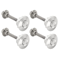 4 X Quick Release Push Hood Latch Button Car Pin Bonnet Lock Silver
