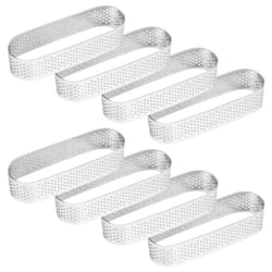 8Pcs Oval French Dessert Mousse Fruit Pie Tart Ring Quiche Cake Mold