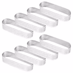 8Pcs Oval French Dessert Mousse Fruit Pie Tart Ring Quiche Cake Mold