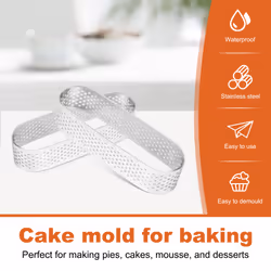 8Pcs Oval French Dessert Mousse Fruit Pie Tart Ring Quiche Cake Mold