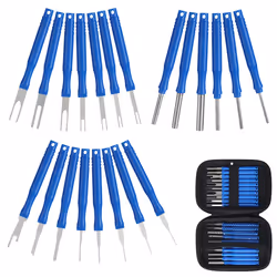 21Pcs Car Terminal Removal Tool Kit Cable Plug Remove Puller, Blue