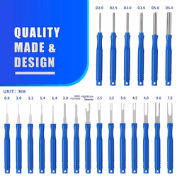 21Pcs Car Terminal Removal Tool Kit Cable Plug Remove Puller, Blue